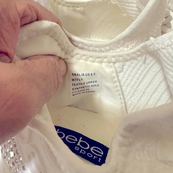bebe Women's Analia Sneakers while with jewelin the back in great conditions - Picture 14 of 14